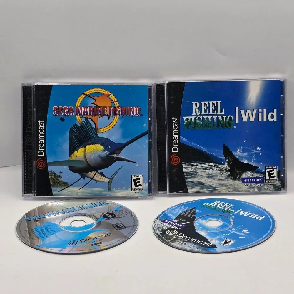 Sega Marine Fishing & Reel Fishing Wild Dreamcast NTSC-U Blue Arcade Game